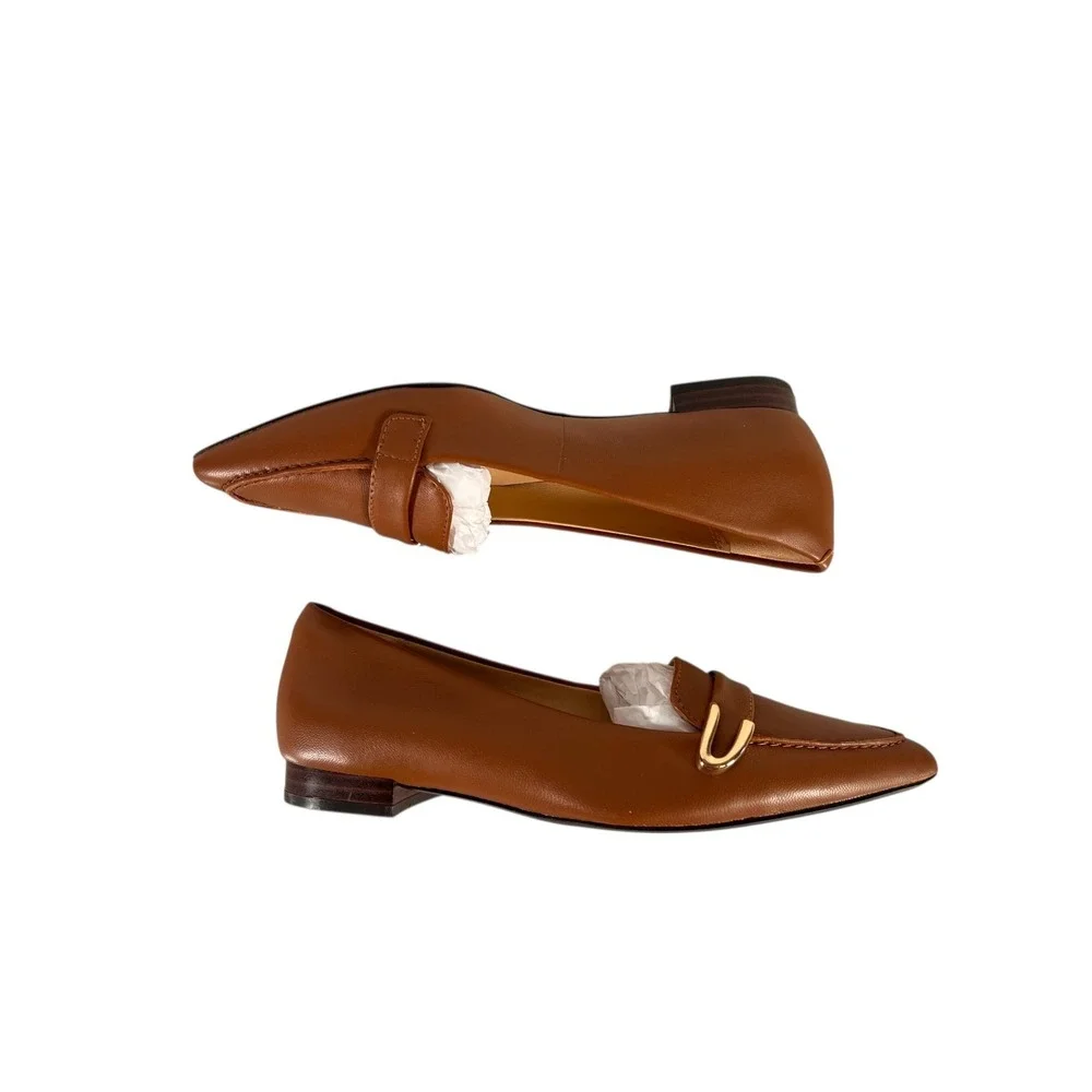 Clarks Womens Laina 15 Buckle Loafer‎ Flats Dark Tan Leather 61527 6 M